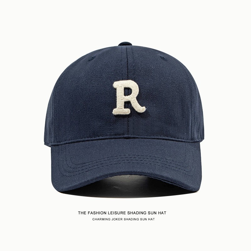 Mũ bóng chày thêu logo R [Xanh Navy] / Có thể điều chỉnh