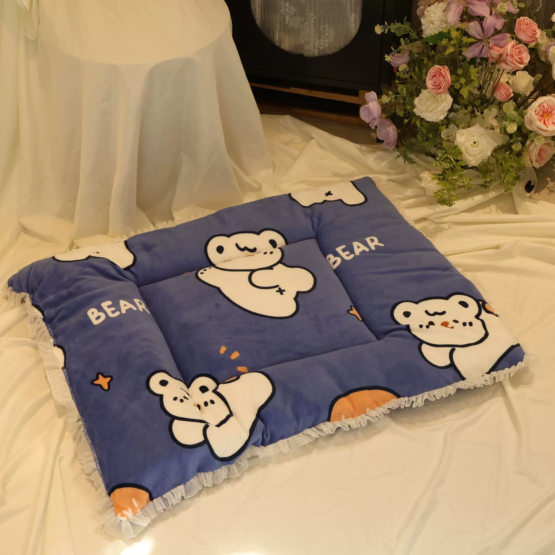 Двусторонний коврик для животных из молочного вельвета, плюшевый коврик для собак, теплый утолщенный коврик для кошек, лежанка, прямые поставки с завода