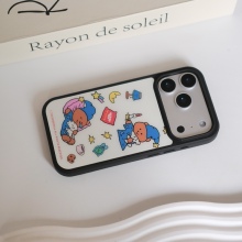 插画theninemall好梦熊磨砂玻璃磁吸手机壳适用苹果iPhone17proma