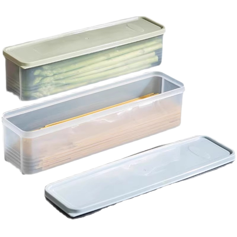 Caja de almacenamiento de fideos Caja de conservación fresca de plástico rectangular de gran capacidad de grado alimenticio Caja de sellado de granos de cocina multifuncional