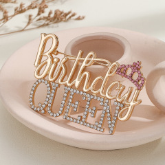 クロスボーダーbirthday queenダイヤモンドブローチファッションドレス装飾アクセサリー