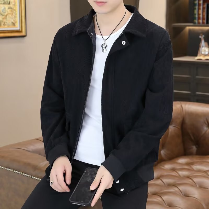 Vavu 21Aw Japanese Style Retro Heavy Corduroy Jacket Harrington Improved Casual Jacket Men's Top