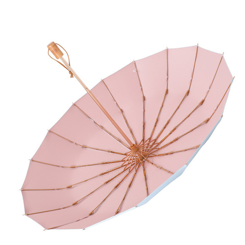 16-bone color glue folding umbrella sunshade and sun protection sun umbrella for women wind-resistant gold glue anti-UV sunny and rainy umbrella dual-purpose umbrella