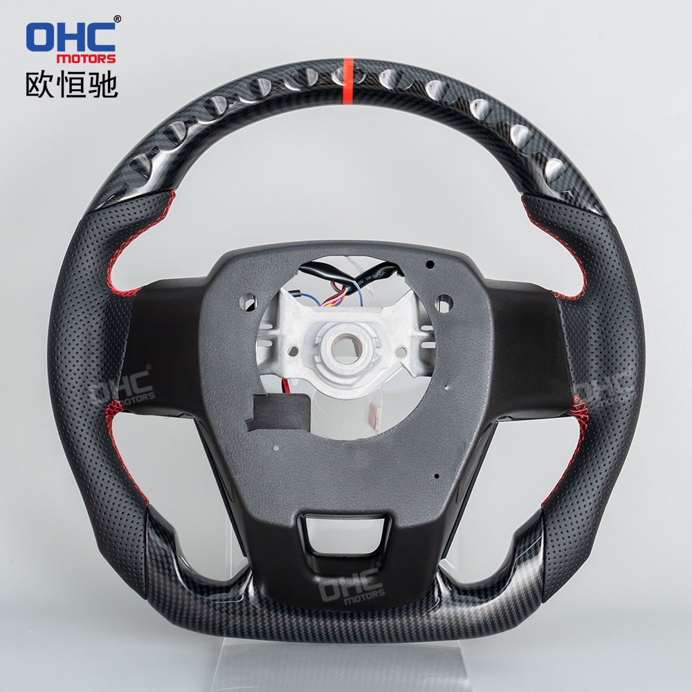 Suitable for 16-21 Models of Toyota Land Cruiser Lc200Lc300 Transfer-Printed Carbon Fiber Pattern Steering Wheel Assembly