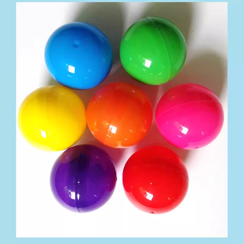 50mm扭蛋球大中小号实心弹力球无孔彩色 透明 半透明扭蛋壳塑料球