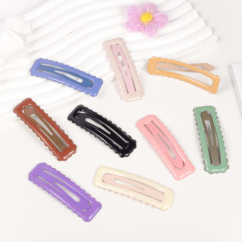 Creamy square wavy cute universal bangs, hairgrip, gradient