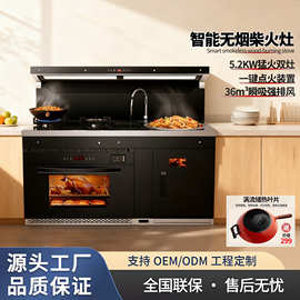 柴火灶集成灶商品房无烟烧柴燃气两用灶家用柴火灶新农村升级加厚