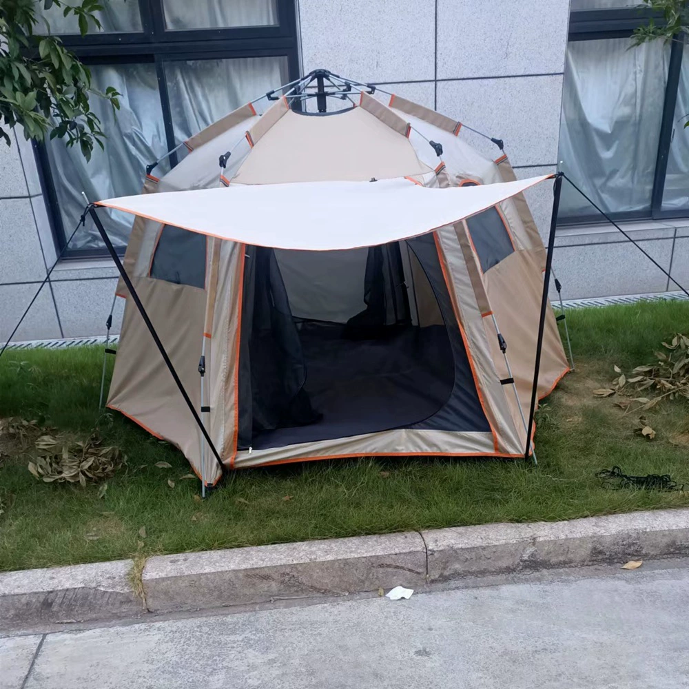 Automatic hexagonal handheld folding travel tent for camping, factory direct supply, fully automatic
