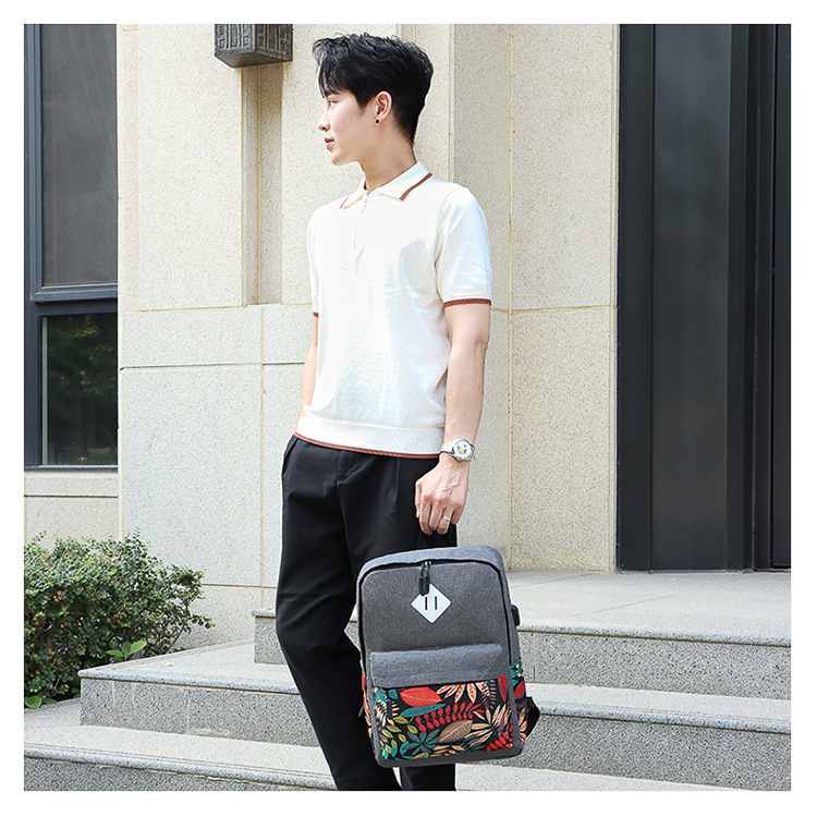 Unisex Flower Oxford Cloth Zipper Functional Backpack Laptop Backpack display picture 4