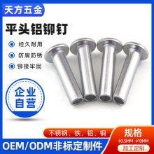 平头半空心铆钉厂家定制GB/T3190扁圆头实心铝铆钉沉头柳钉紧固件