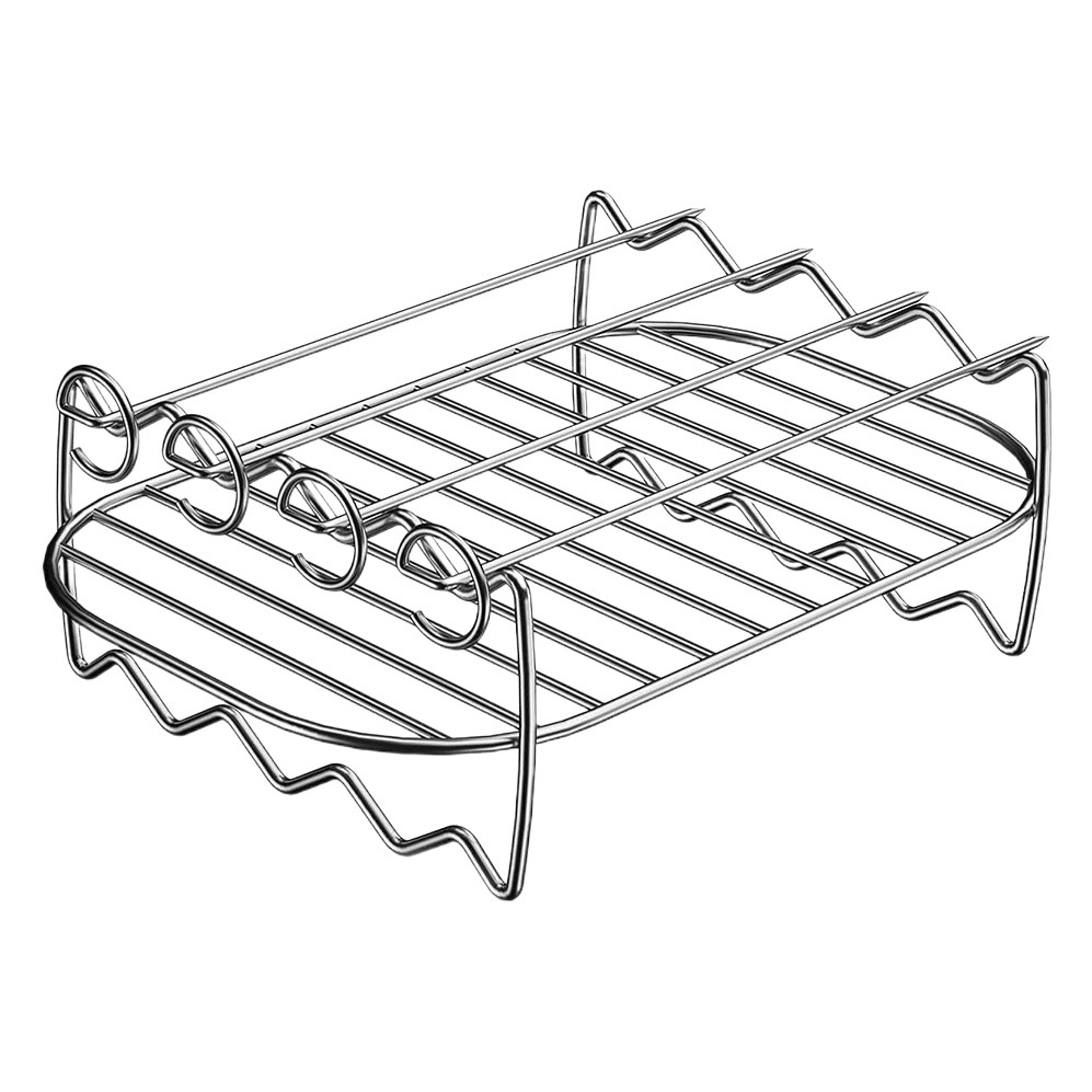 in stock stainless steel 430 air fryer rack oven rack air fryer accessories rack comes with skewers baking rack