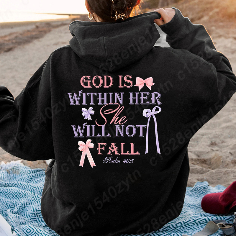 Women's Hoodies with Butterfly and Letter Print