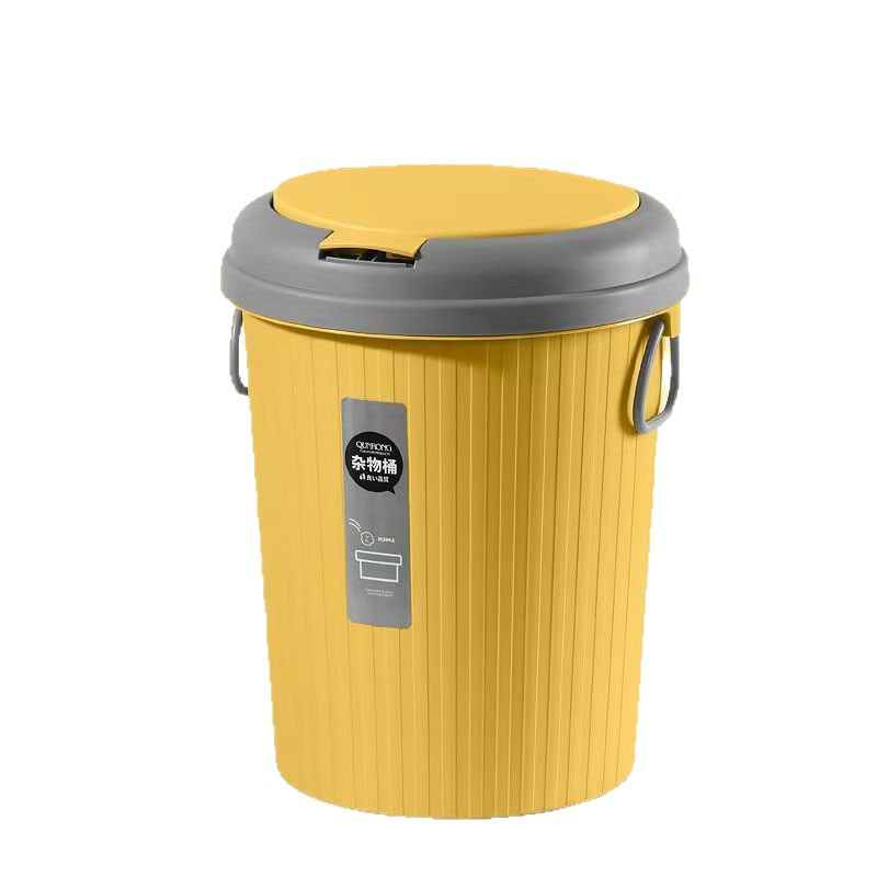 Cubo de basura con tapa a presión de plástico para el hogar image 6