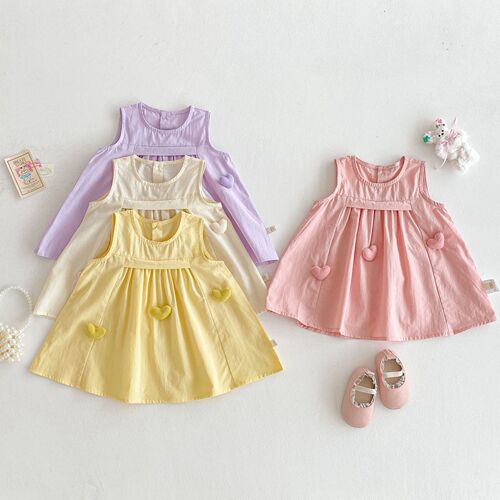 Baby Cute Heart T-shirt Dress 2025 Summer Baby Fashion Heart T-shirt Dress Dress Z25-438XQ