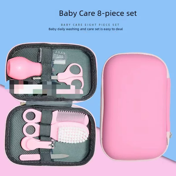 Cross-Border Maternal and Infant Products, Kidsren's Baby Nail Scissors Eight-Piece Set, Combing and Nasal Aspirator, Eva Packaging Care Set