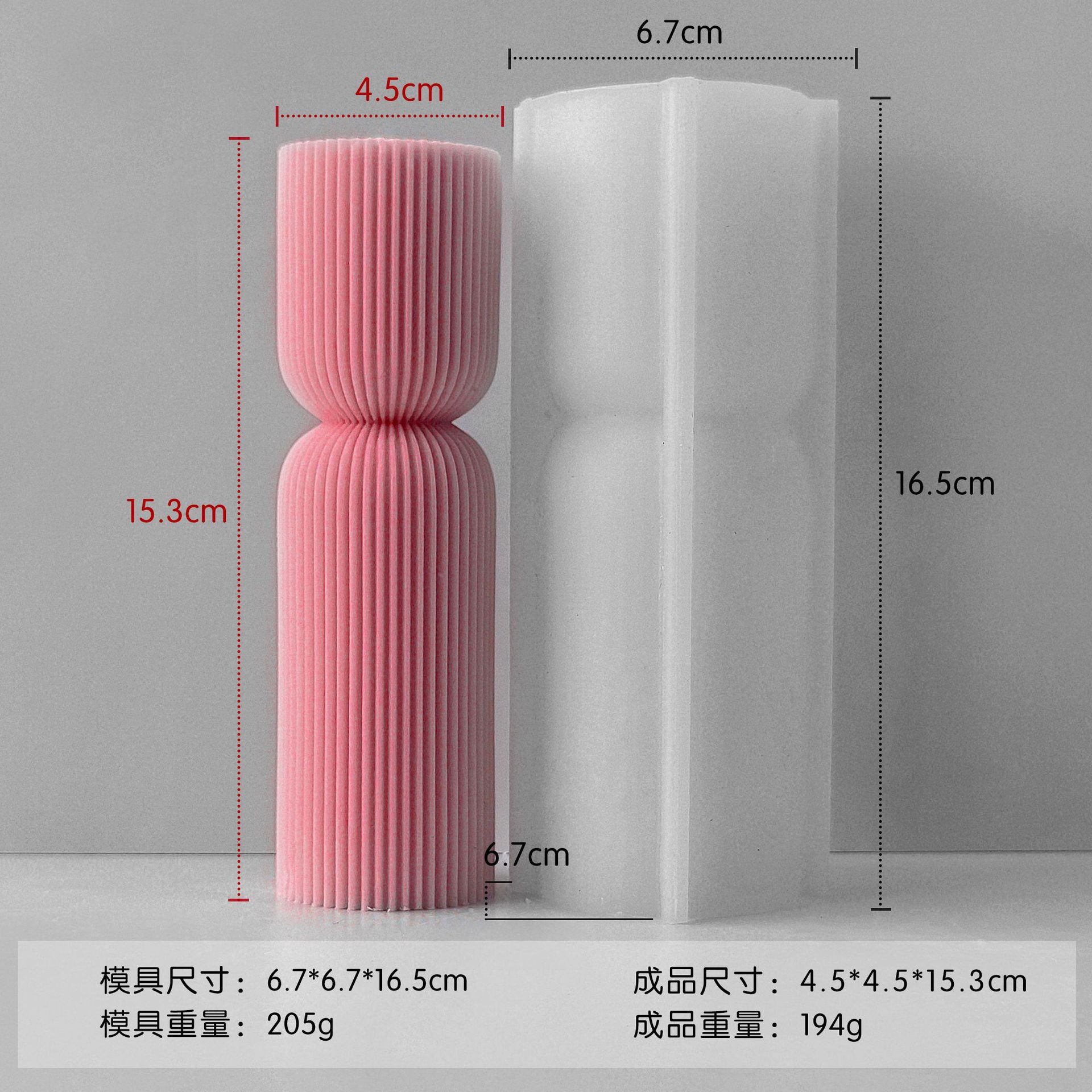 Jia Huimei nudo columna molde de silicona columna estereoscópica rayas frita