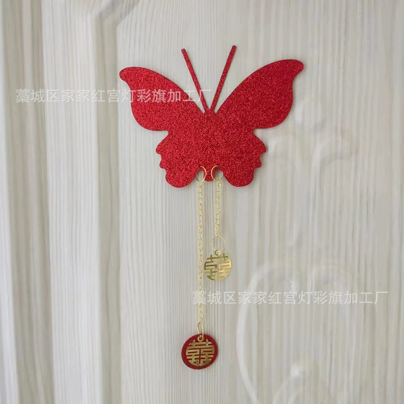 Искусственный блеск розовая бабочка украшение свадебной комнаты спальня гостиная фон стены Свадебные украшения Аксессуары Сплав ожерелье кулон