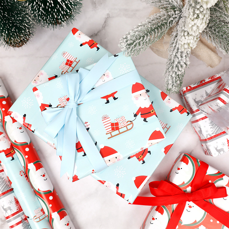 Transfronterizos para el papel de embalaje de regalos de Navidad de gran tamaño de alto nivel al por mayor