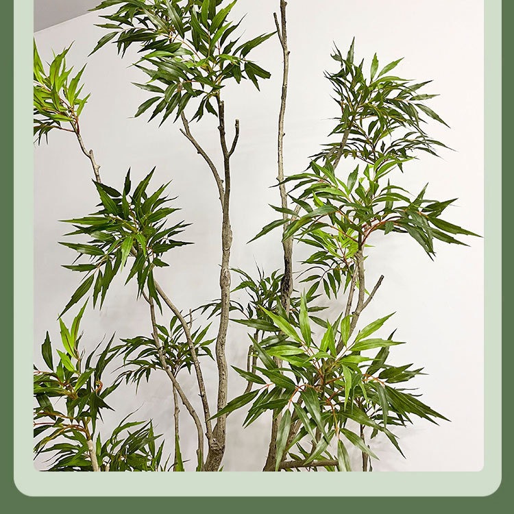 plantas verdes Huang Tianzhu planta en maceta de alta imitación planta falsa bonsai decoración de ventana de sala de estar simulación flor simulación