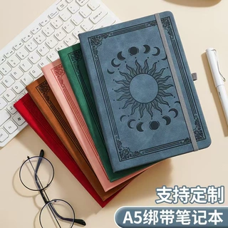 亚马逊A5绑带笔记本加厚商务本子批发学生日记工作笔记记事本定制