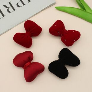 Solid Color Padded Soft Fluffy Cotton Fabric Plaid Striped Bow Headwear Hair Accessories DIY Accessories Wholesale