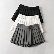 J 20002 High waist pleated skirt ����ǰ�̺󳤰���ȹ�羳