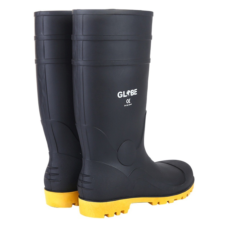 Botas de lluvia de seguridad, impermeables y antideslizantes, caña alta, ideal para trabajo en fábrica y obra