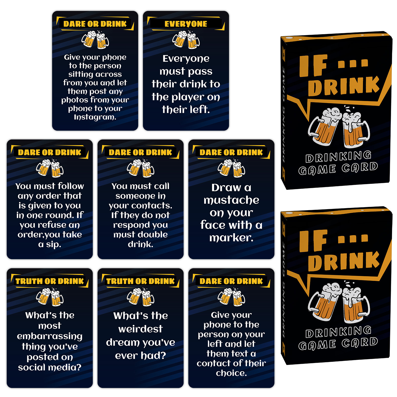 Hot-Selling 50 Fun-Themed Cards with the Theme of I Love Beer, Creative Warm-Up Games for Drinking Table Gatherings, Team Building, and Party Toys