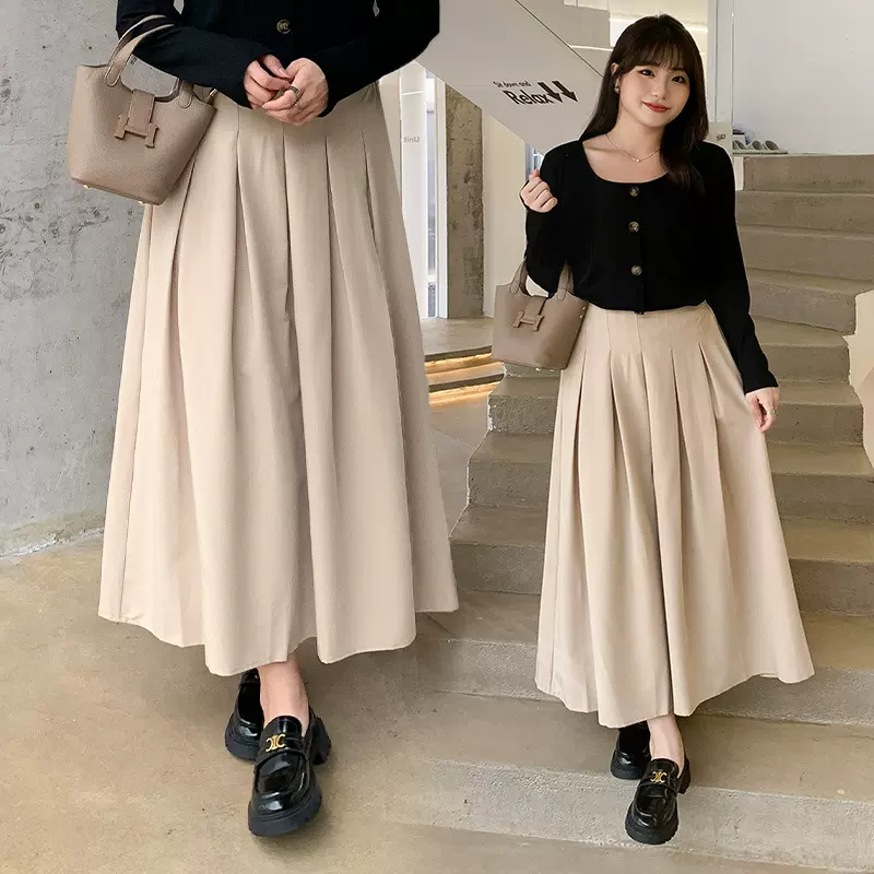 大码半身裙胖mm显瘦遮肉秋季女装高腰遮跨藏肉高级感气质长裙2839