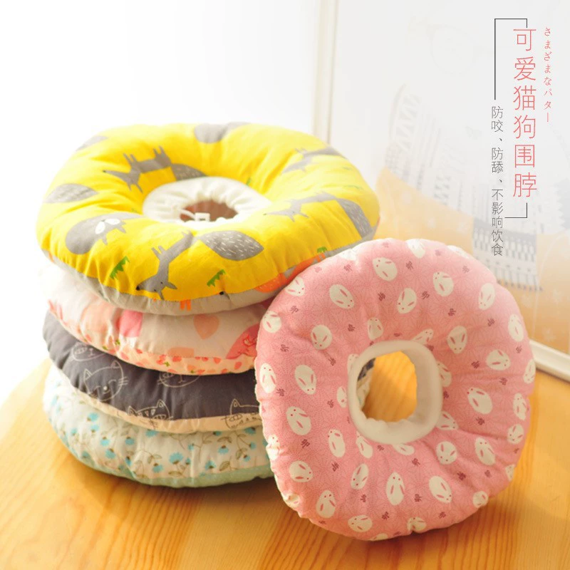 Элизабет Круг Мягкая Ткань Домашнее Животное Головной Убор Ошейник Кошка Собака Анти-Укус Анти-Лизать Ошейник Элизабет Белый Круг