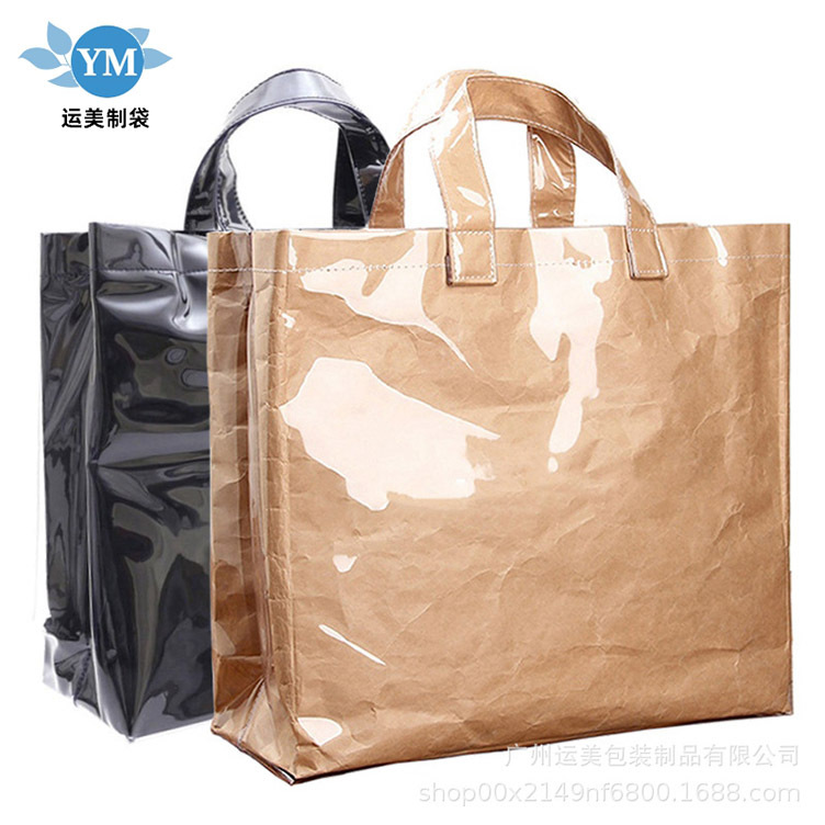 杜邦纸袋印logo图案单肩包手提袋简约帆布袋文艺防水耐撕纸袋