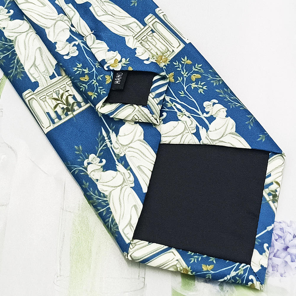 Moda británica impresión digital corbata retro fabricante spot hilo de poliéster mano floral traje de hombre accesorios 8cm