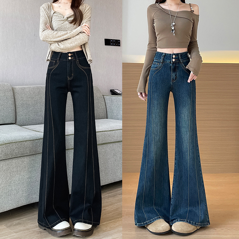 Flared Jeans for Women, New Autumn and Winter Style, High-Waisted, Slimming, Loose Fit, Not Tight on the Legs, Versatile Flared Jeans for Women, New Autumn and Winter Style, High-Waisted, Slimming, Loose Fit, Not Tight on the Legs, Versatile