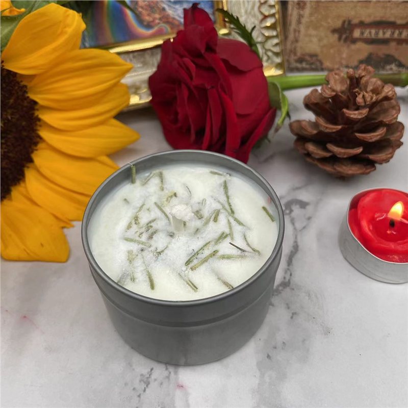 Vela de cera de soja para aromaterapia, salvia, cedro, madera sagrada, rosa, lavanda, purificación interior, lata de aluminio, tabletas de cera para aromaterapia