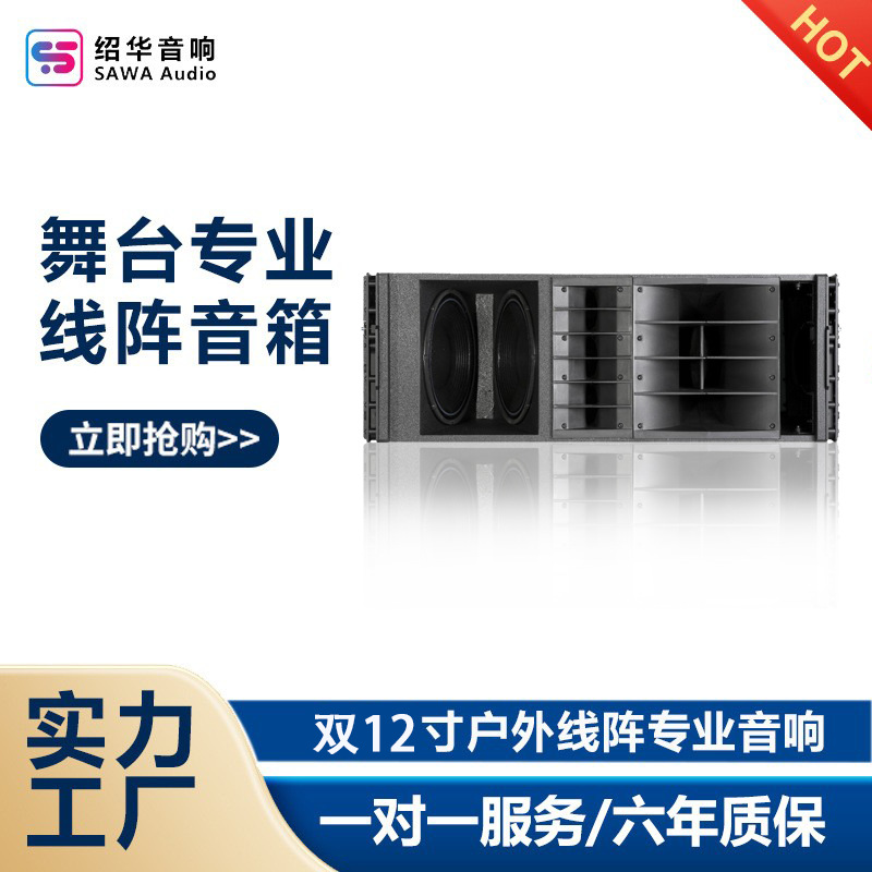 Sistema de sonido de doble matriz lineal de 12 pulgadas para escenario al aire libre