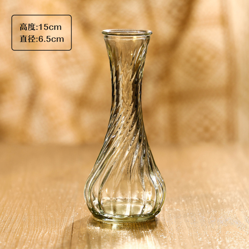 亚马逊同款迷你玻璃花瓶 ins风透明摆件插花中古高级感小花瓶套装|undefined