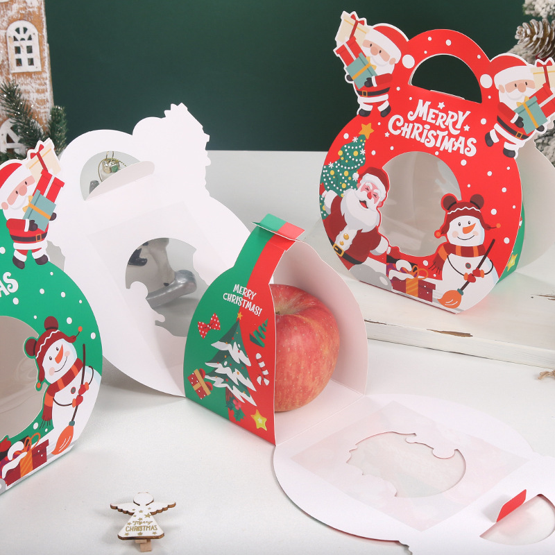 Venta directa de Navidad Apple caja ventana portátil Nochebuena Apple caja creativa regalo de los niños caja de la fruta de Navidad