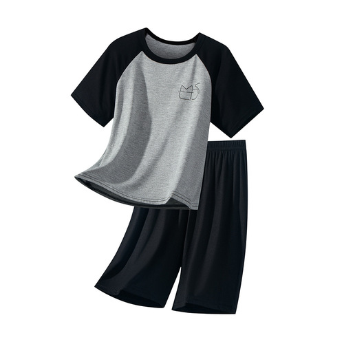 Children's pajamas suit Modal summer thin short-sleeved suit for boys and girls, parent-child home clothes, children's air-conditioned clothes