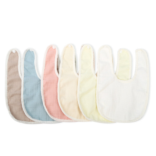 Baby bibs pure cotton bean velvet male baby saliva towel pure cotton waterproof autumn and winter thickened newborn bib U-shaped