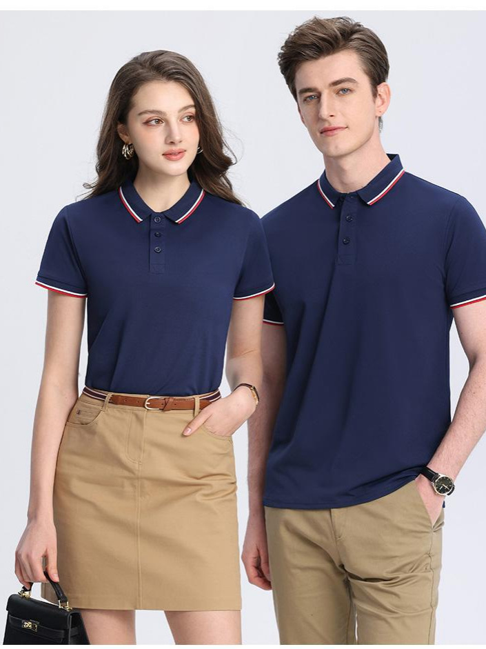 Camiseta de hielo con solapa de mangas cortas ropa de fábrica de hielo con ropa de trabajo a rayas de ropa de trabajo de herramientas polo logotipo impreso personalizado