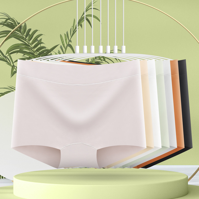 Seamless Underwear Women's Pure Cotton Stall Anti-bacterial Hip-lifting Four-corner Boxers Anti-light Ice Silk Safety Pants Women's Leggings