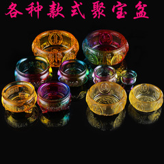 高級瑠璃聚宝盆卸売り黄水晶聚宝盆工芸品招財置物カラー聚宝盆七彩