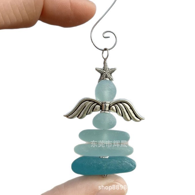 跨境新款Christmas Sea Glass Ornaments圣诞海玻璃装饰品|undefined