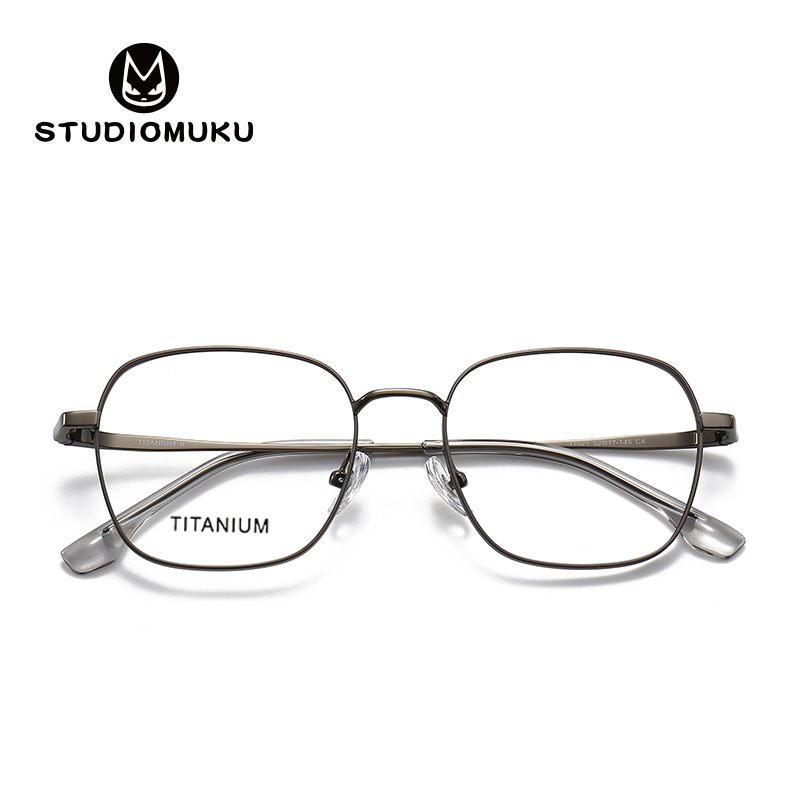 STUDIOMUKU mu gafas frescas este verano debe probar gafas marco titanio puro borde grueso gafas marco