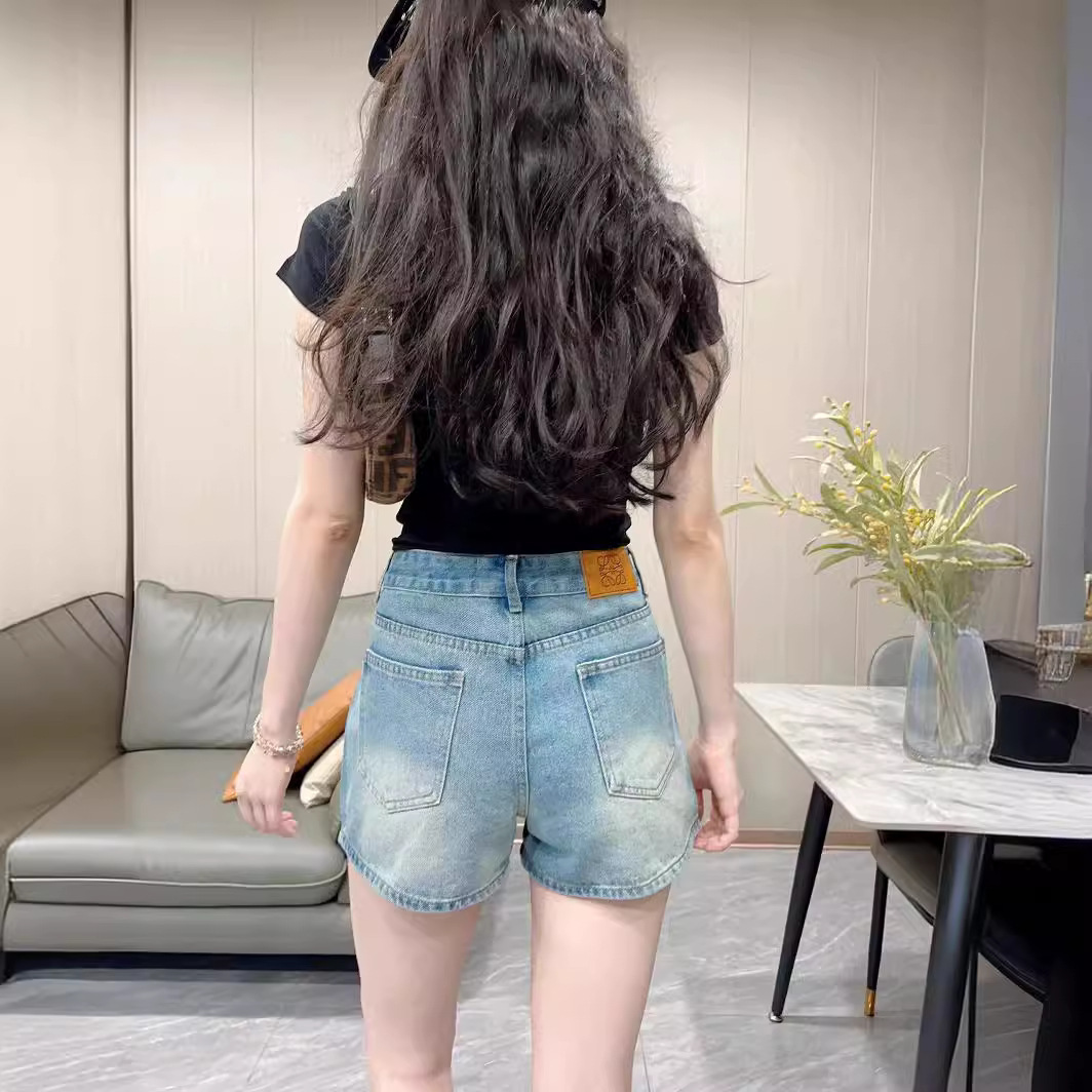 트렌디 한 브랜드 로우 라이트 컬러 오래 된 빈티지 핫 드릴 핫 걸 데님 반바지 여성 봄과 여름 슬리밍 A 자형 힙 슈퍼 반바지