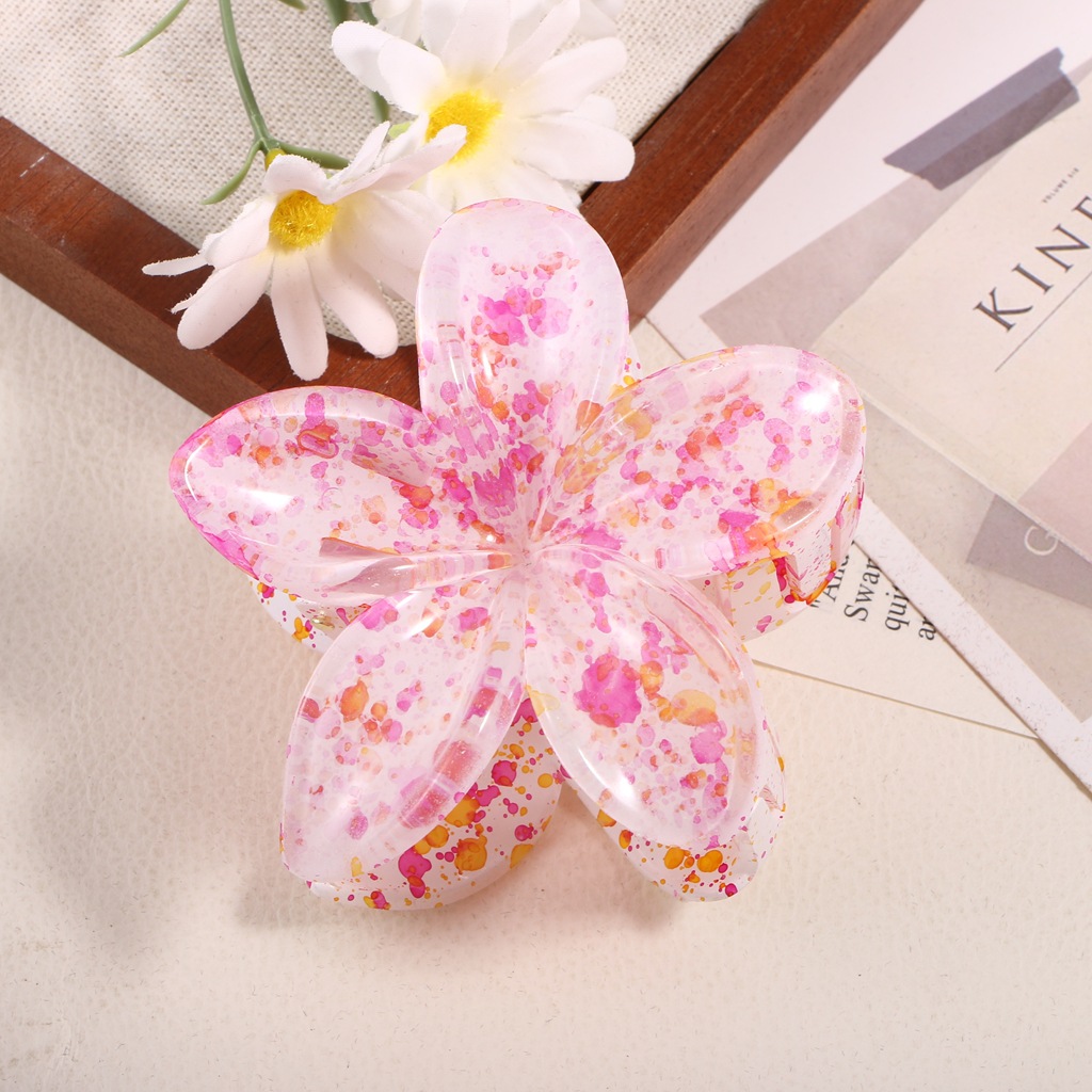 Pinza para el Cabello Acrílica con Diseño Floral Elegante