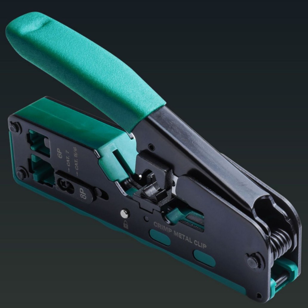 通孔台式网络钳七类多功能垂直网线钳CAT7水晶头网线压线钳压接工