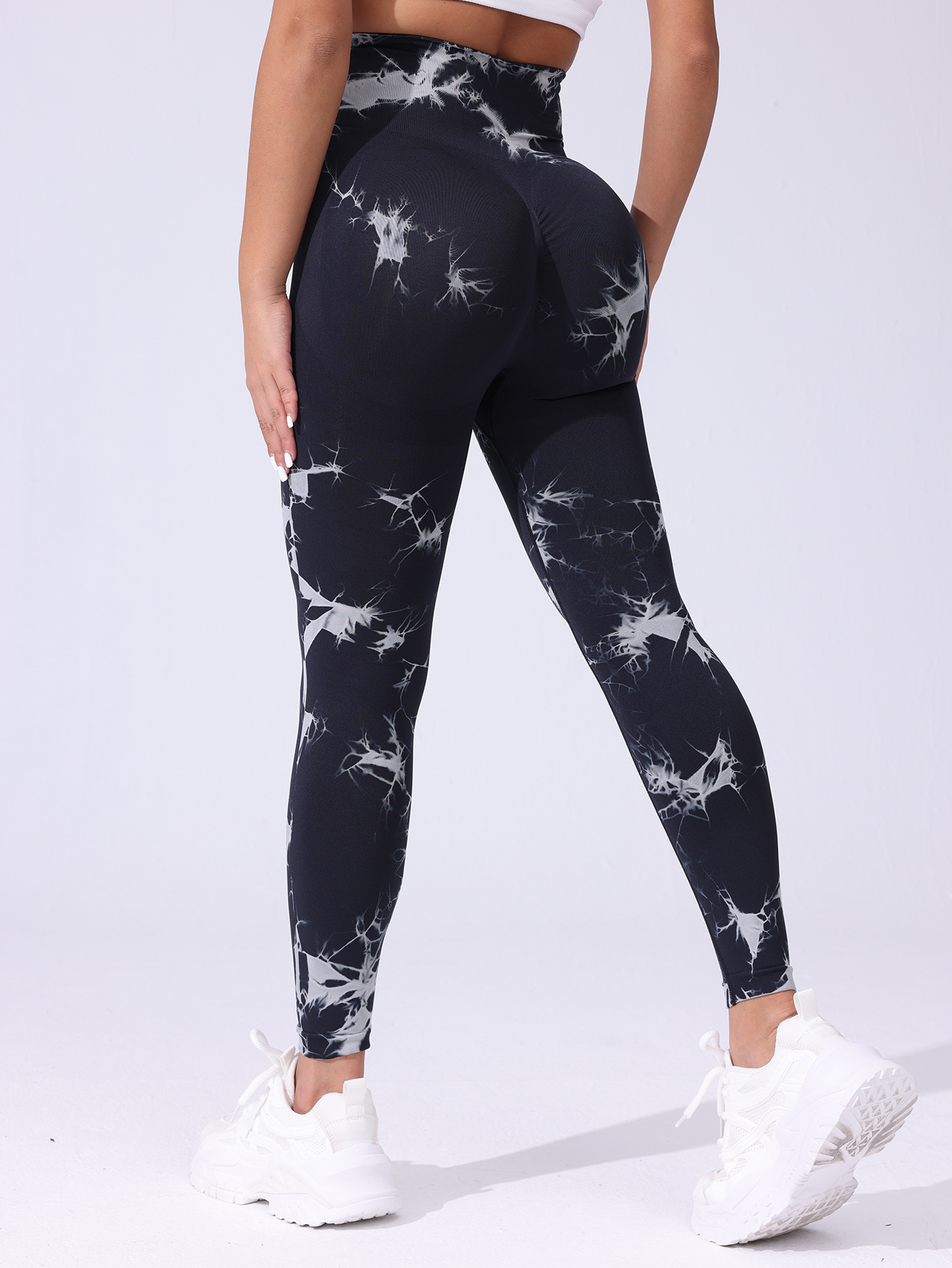 2025 goteo de pegamento antideslizante tie-dying leggings deportivo de mujer de cintura alta correr pantalones de calzado de alta elasticidad pantalones de fitness ajustados