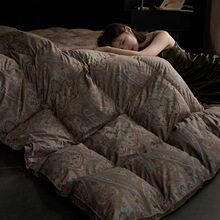 欧式经典轻奢柔赛丝羽绒被子95%白鹅绒被芯冬季加厚高端长辈礼物