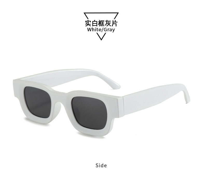 Nuevas gafas de moda de montura cuadrada pequeña retro transfronterizas, personalidad de hip-hop europea y americana, gafas de sol de protección solar de tiro callejero Sunglasses